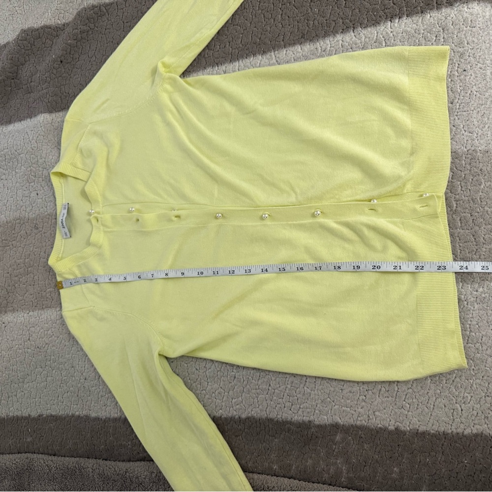 Zara Lemon Button-Up Cardigan Medium - Picture 8 of 10